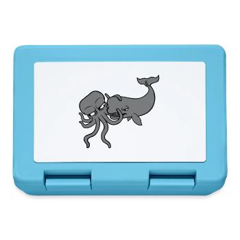Octopus Whale 2 Fighting Deep Sea Monster Sea Monster - Lunchbox - sapphire blue - Front