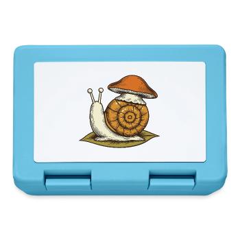 Schnecke mit Pilzhut - Brotdose - Saphirblau - Vorne