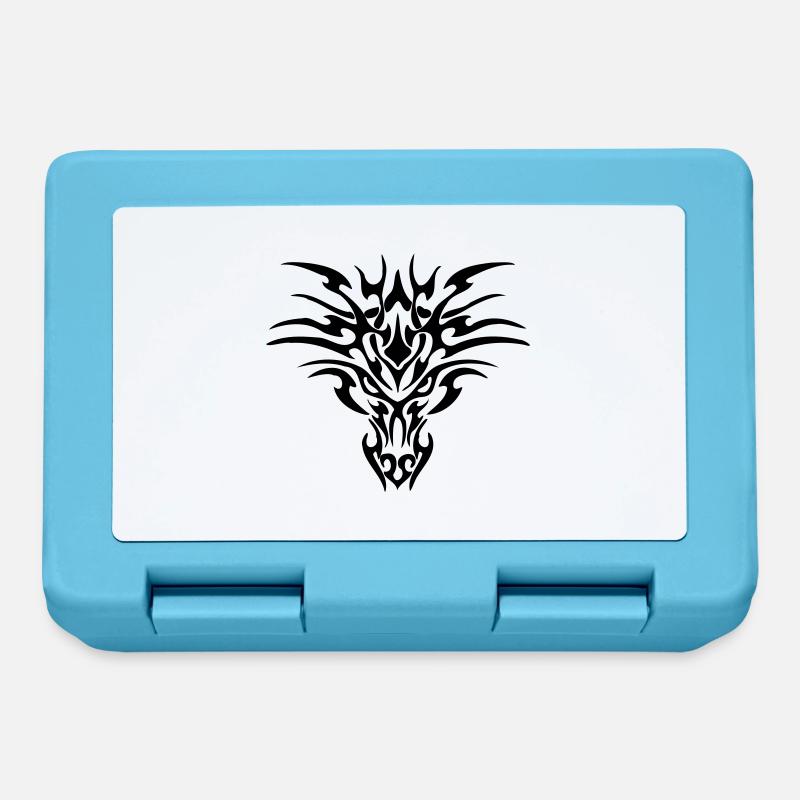 dragon tribal - Boîte à goûter - bleu saphir