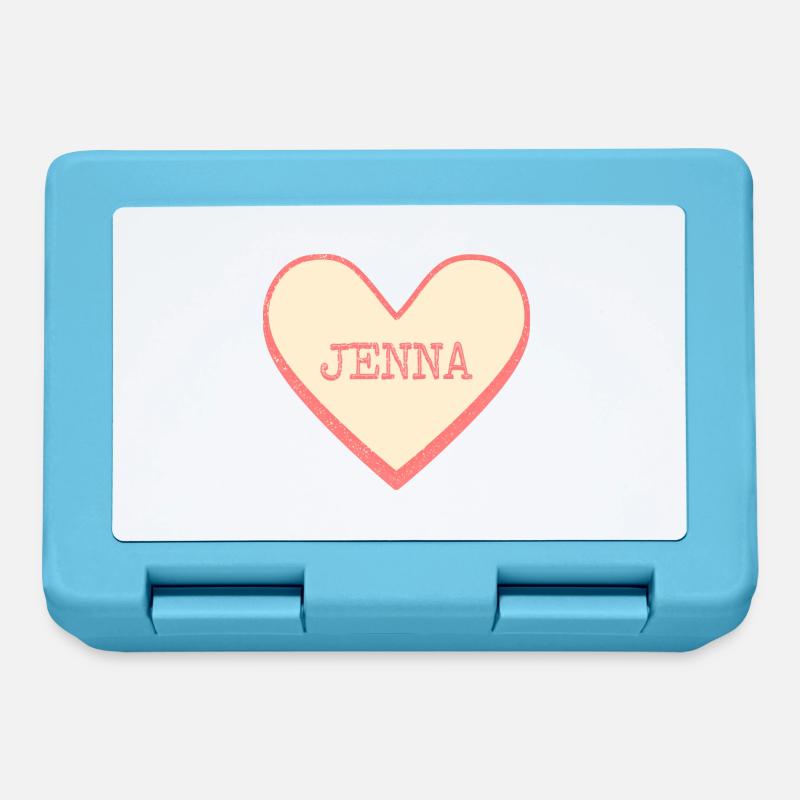 Jenna Nom Prénom Pink Sugar Heart - Boîte à goûter - bleu saphir