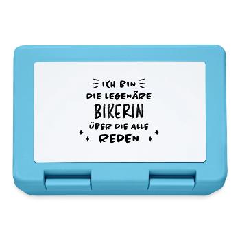Bikerin Lustiger Spruch Bike Fun Sprüche Geschenk - Brotdose - Saphirblau - Vorne