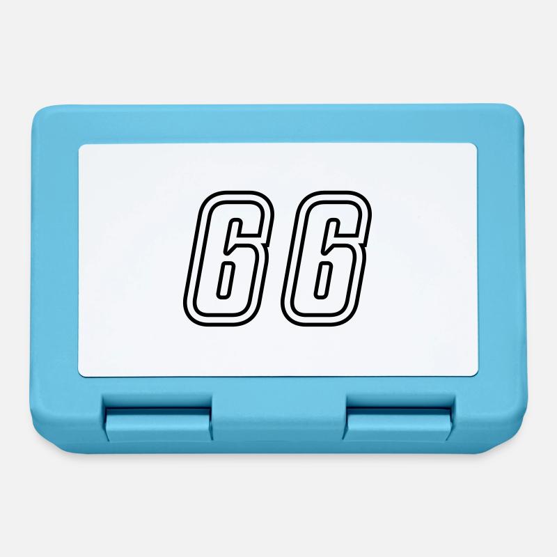 66 Numéro de numéro - Boîte à goûter - bleu saphir