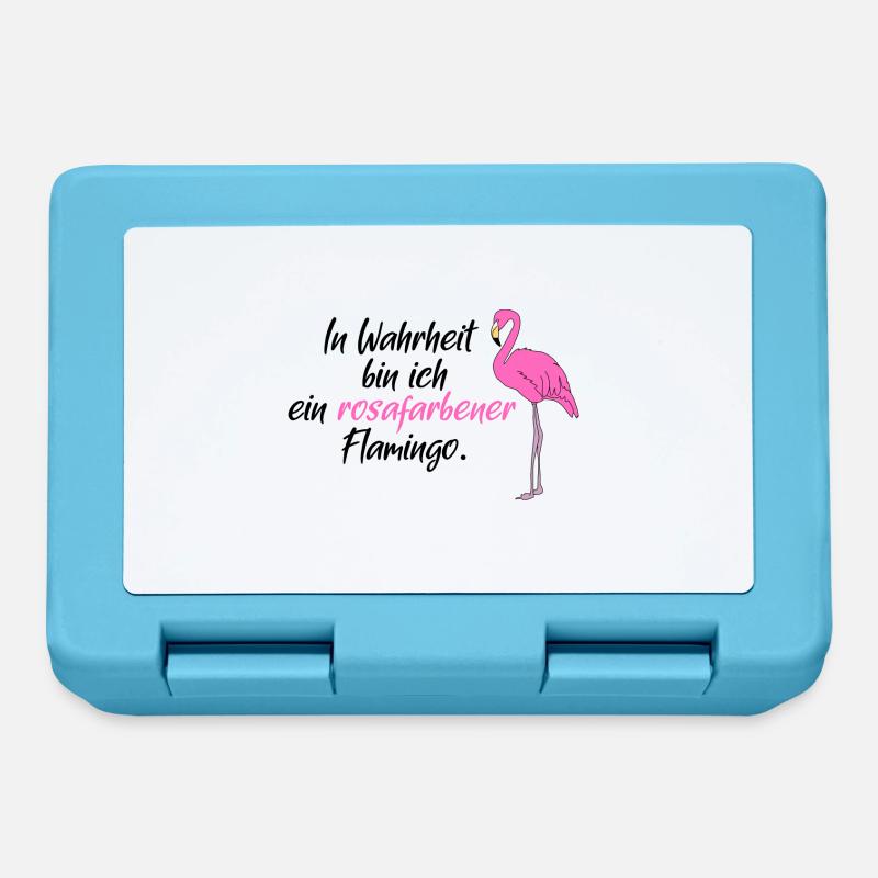 Flamingo Vogel Paradiesvogel Spruch Sprüche rosa - Brotdose - Saphirblau