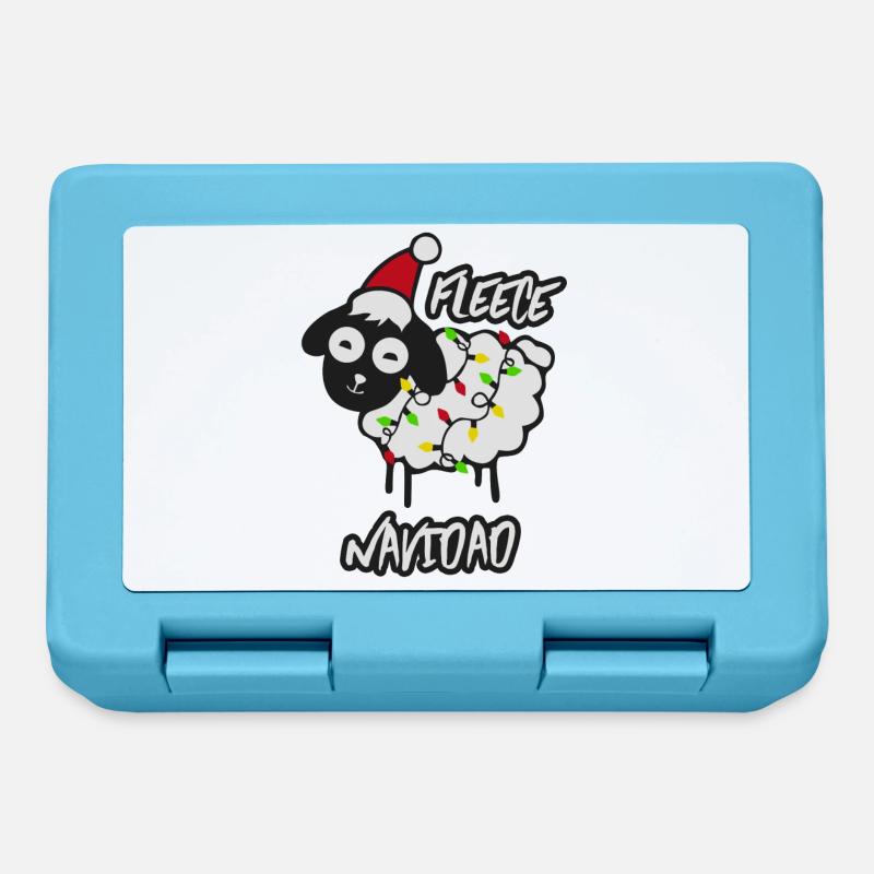 Fleece Navidad Schaf - Brotdose - Saphirblau