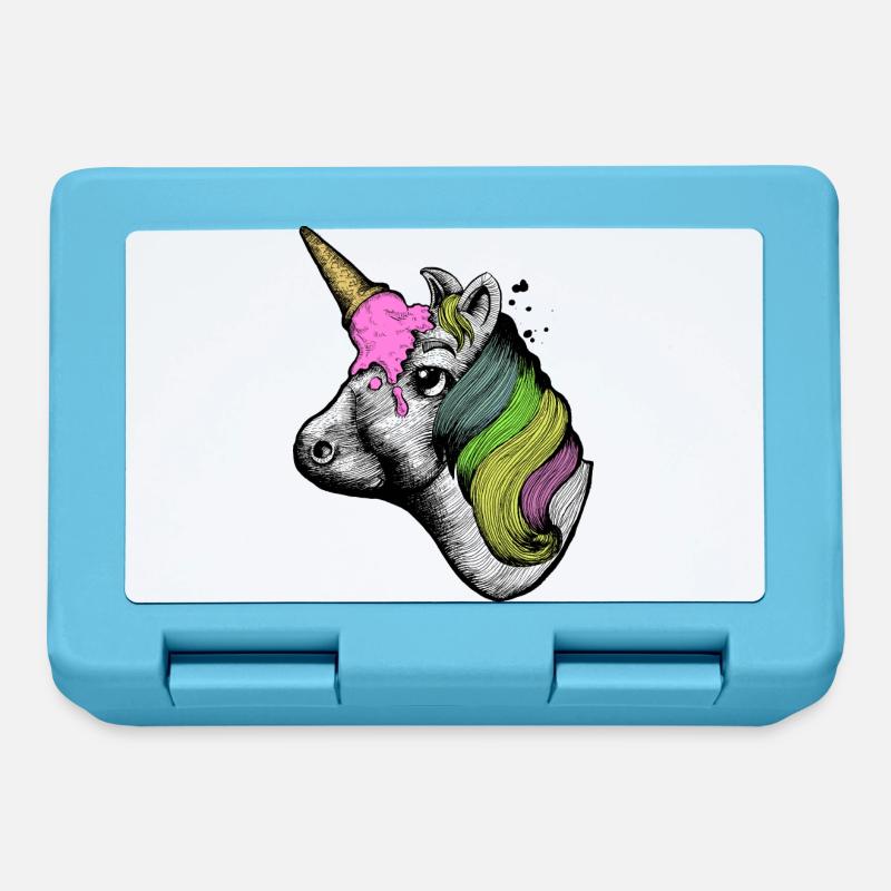 licorne - Boîte à goûter - bleu saphir
