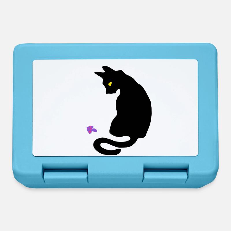 cat - Lunchbox - sapphire blue