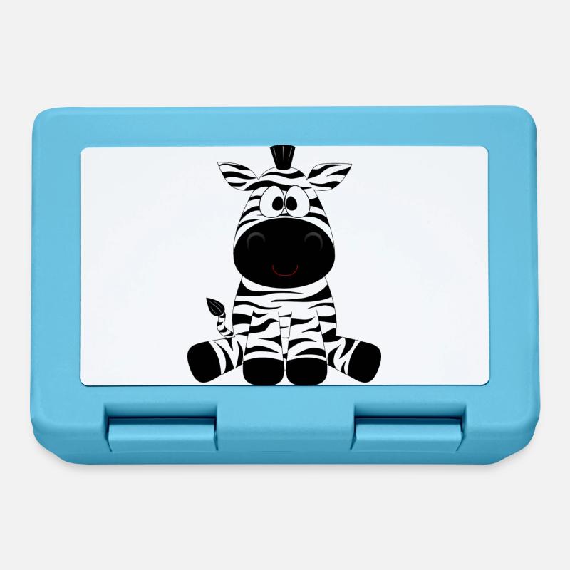 motif zèbre doux! - Boîte à goûter - bleu saphir