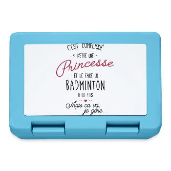 princesse et Badminton - Boîte à goûter - bleu saphir - Devant