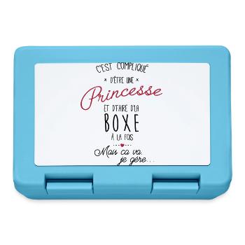 princesse et Boxe - boxeuse - Boîte à goûter - bleu saphir - Devant