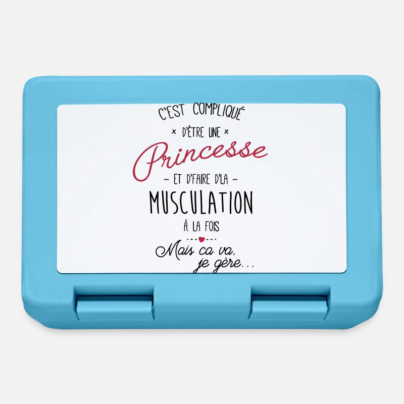 princesse et Musculation - Boîte à goûter - bleu saphir