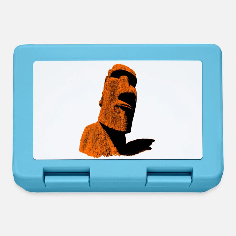 Moai Orange - Brotdose - Saphirblau
