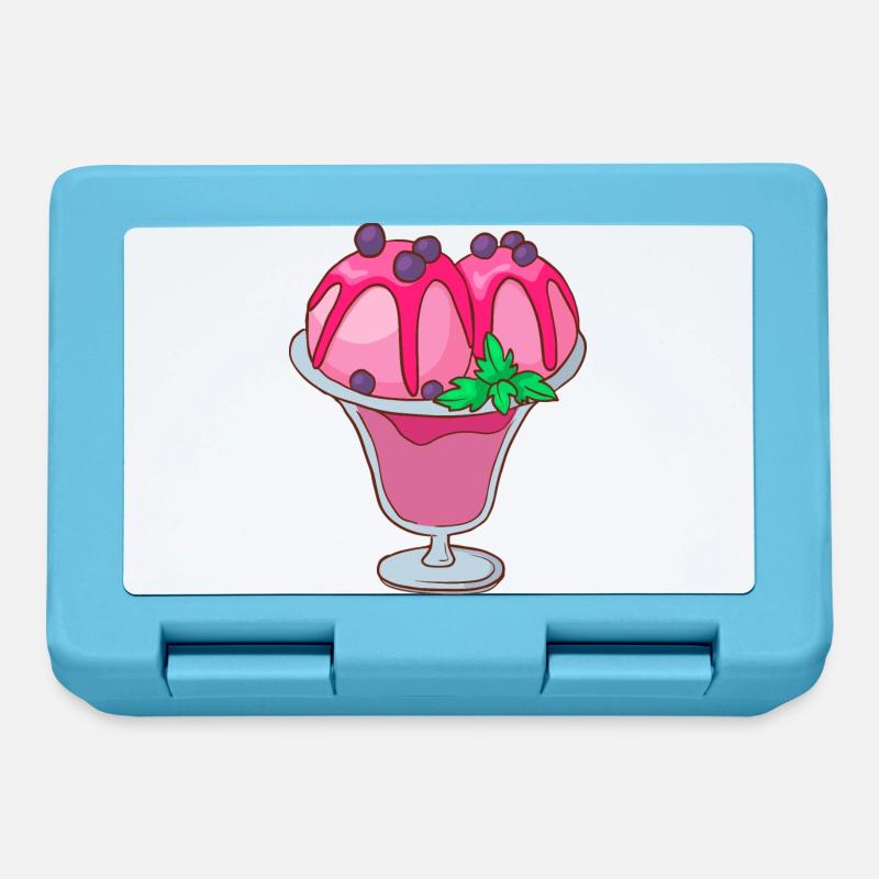 Eis Speiseeis Eiskrem Eiscreme Kugeleis Eisbecher - Brotdose - Saphirblau