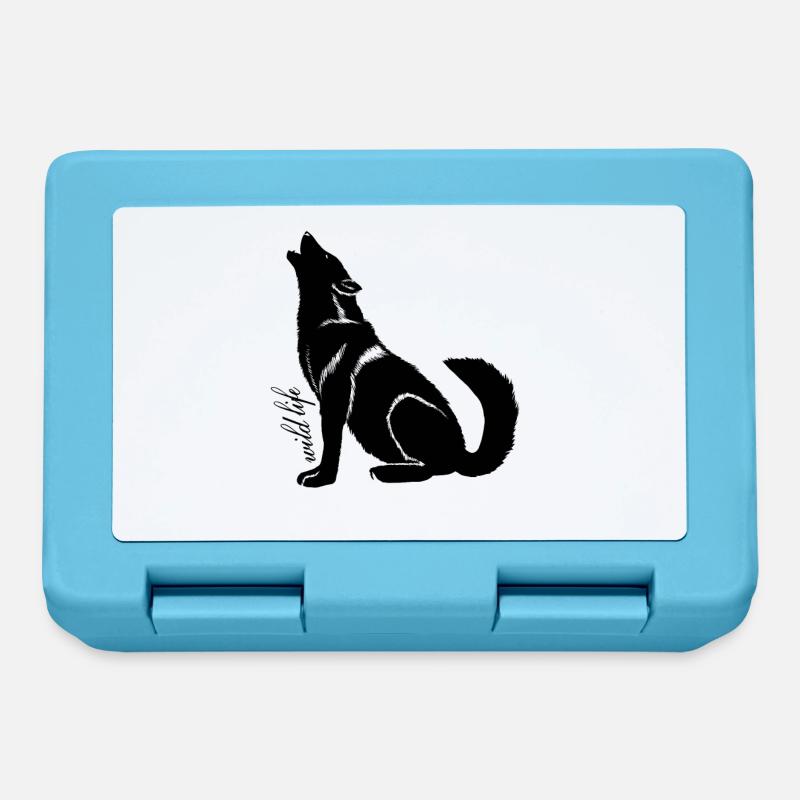 Wolf Howling Wildlife - Boîte à goûter - bleu saphir