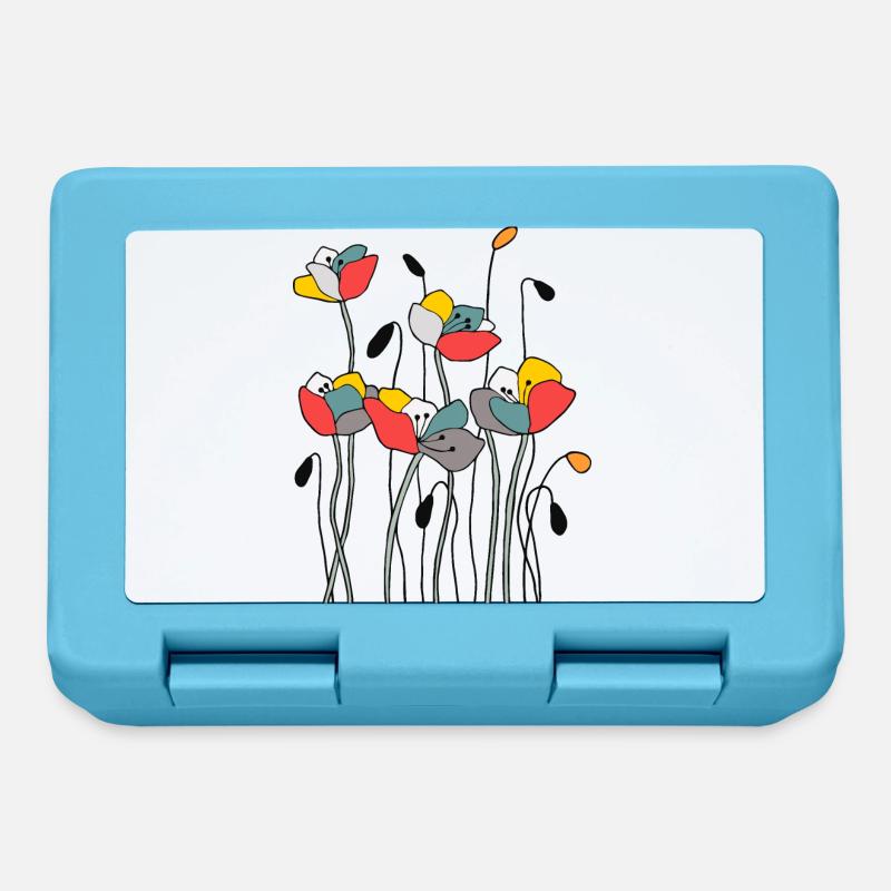 fleurs - Boîte à goûter - bleu saphir