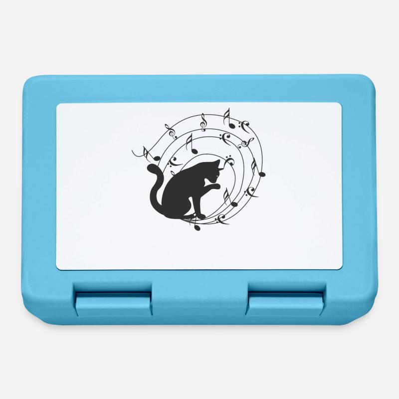 Notes de musique de chat - Boîte à goûter - bleu saphir