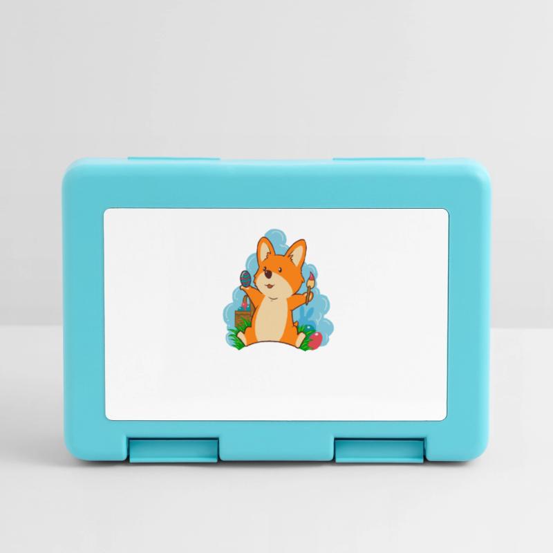 Corgi paints Easter eggs at Easter - Corgi Easter Lunchbox
