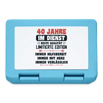 40 Jahre im Dienst 40 Jähriges Dienstjubiläum - Brotdose - Saphirblau - Vorne