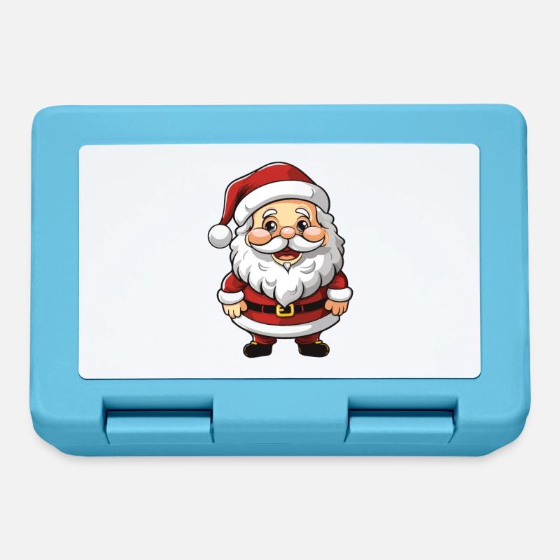 Weihnachtsmann Comic Illustration - Brotdose - Saphirblau