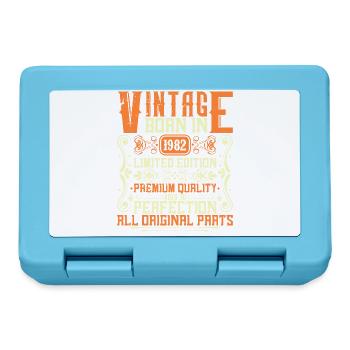 1982 Born 1982 - Year of construction 1982 Birthday 1982 - Lunchbox - sapphire blue - Front