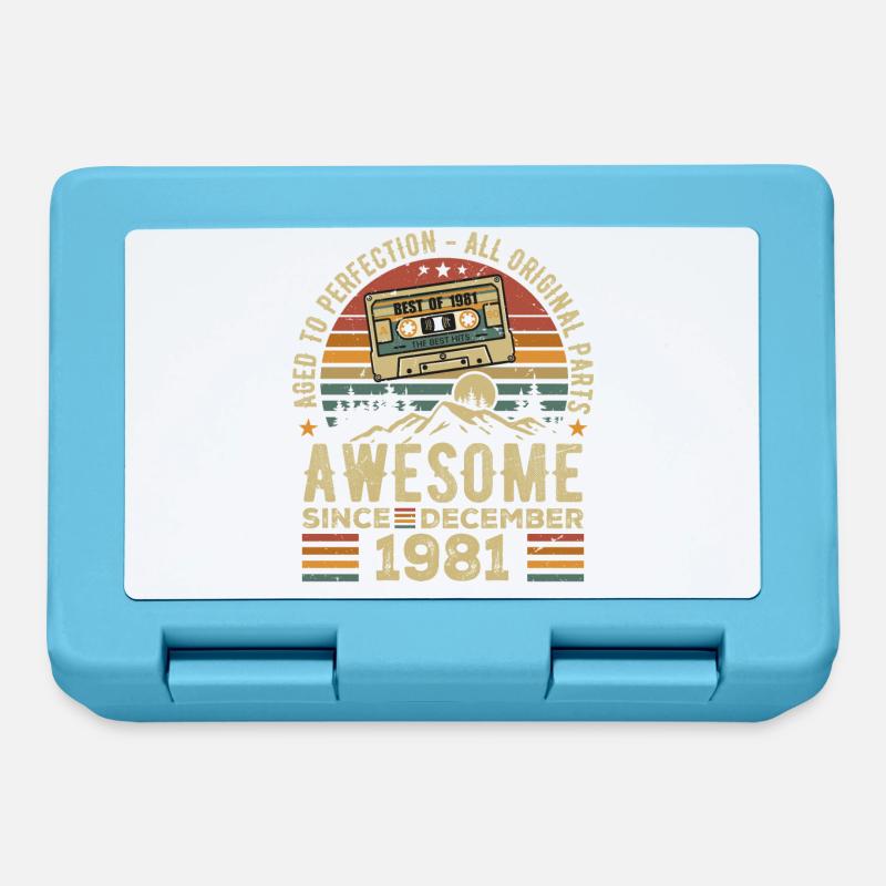 Anniversaire Décembre 1981 | Cadeau décembre 1981 - Boîte à goûter - bleu saphir