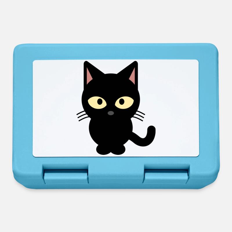 Black cat - Lunchbox - sapphire blue