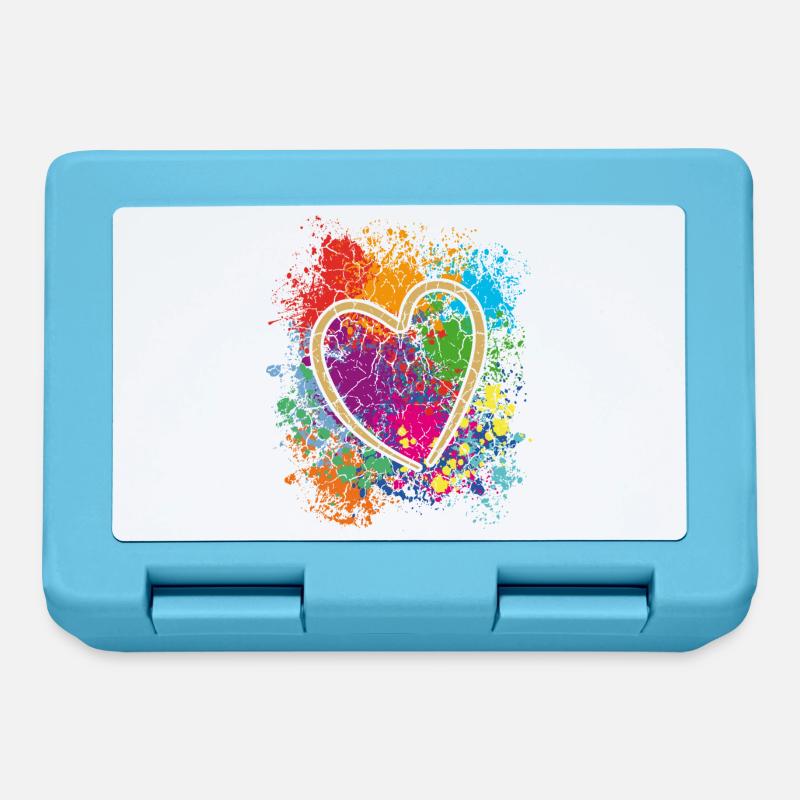 Coeur coloré Art Design Graffiti Look - Boîte à goûter - bleu saphir