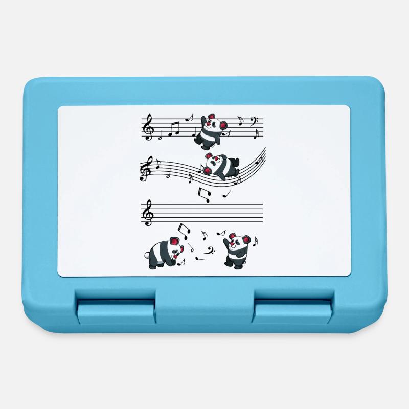 Notes de musique de Music Panda Cute Panda Gift - Boîte à goûter - bleu saphir