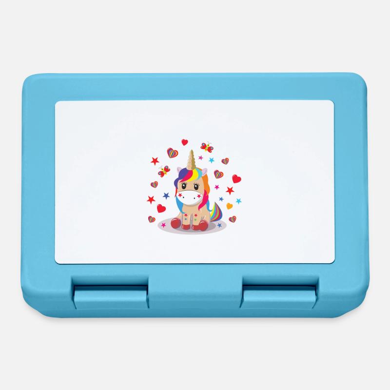 licorne, licorne - Boîte à goûter - bleu saphir