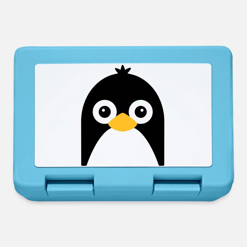 Visage de pingouin mignon - Boîte à goûter - bleu saphir
