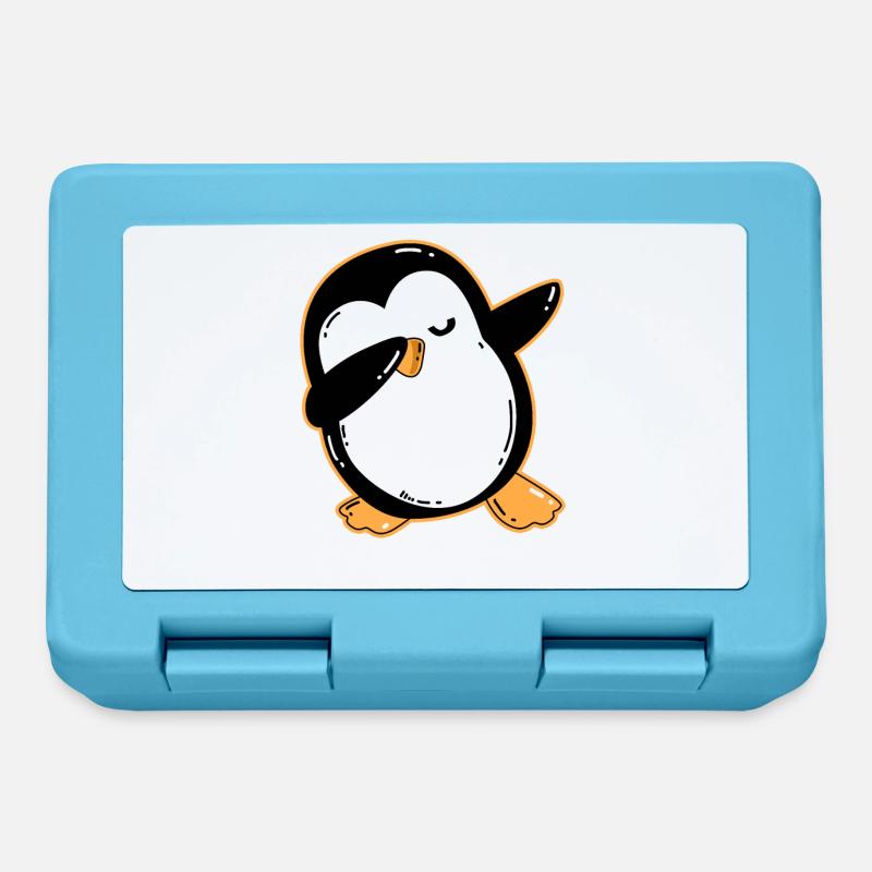 Pingouin tamponnant - Boîte à goûter - bleu saphir