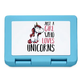 La fille adore la licorne - Boîte à goûter - bleu saphir - Devant