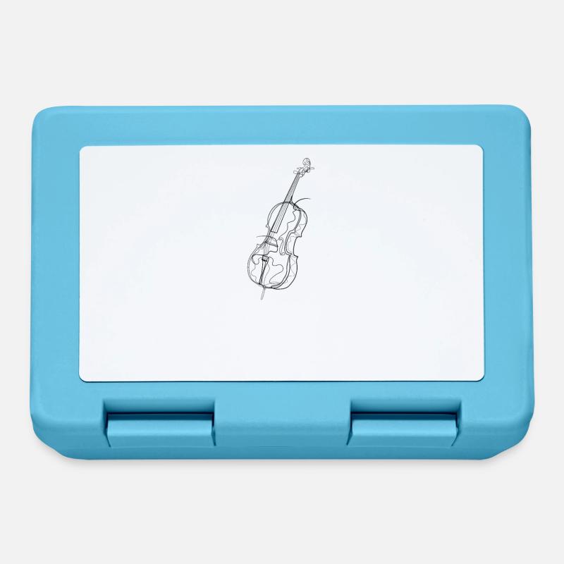 Violoncelle - dessin au trait - Boîte à goûter - bleu saphir