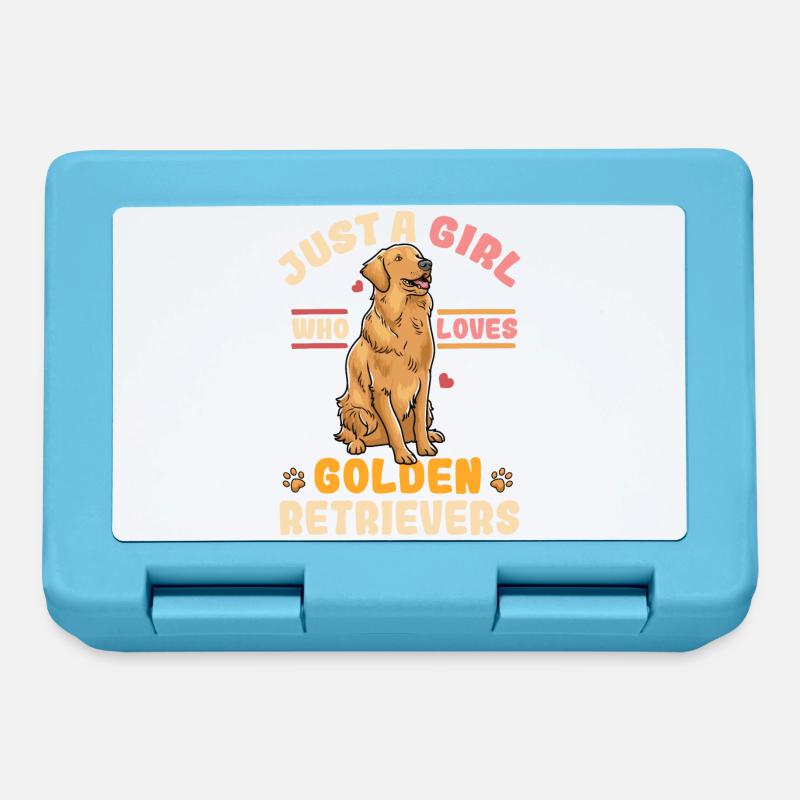 Golden Retriever - Lunchbox - sapphire blue