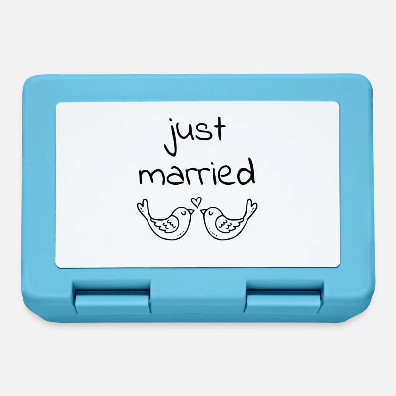 just married - Brotdose - Saphirblau