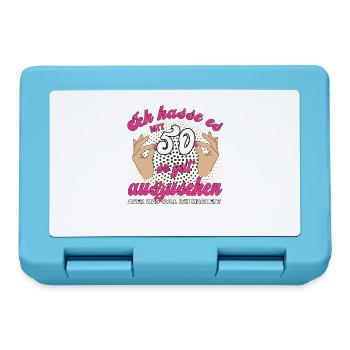 Jahrgang 1976 Vintage 50. Geburtstag Retro Damen - Brotdose - Saphirblau - Vorne