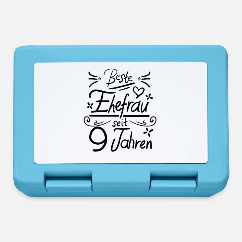 9 Hochzeitstag - Beste Ehefrau seit 9 Jahren - Brotdose - Saphirblau