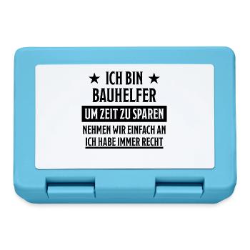 Bauhelfer Lustiger Spruch Hausbau Bauherr Geschenk - Brotdose - Saphirblau - Vorne