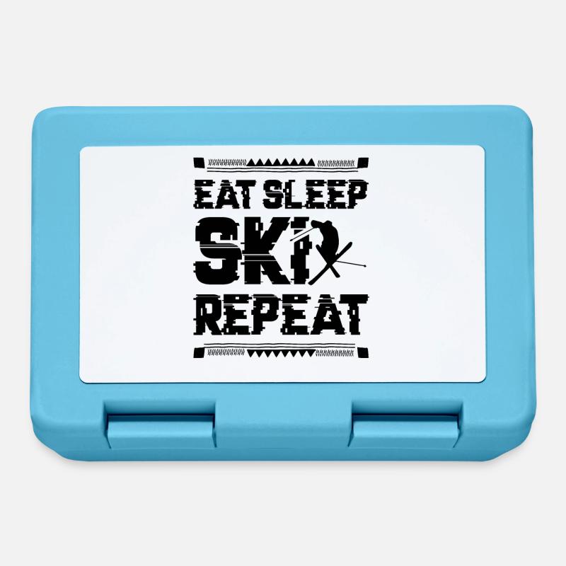 Eat Sleep Ski Repeat - Lunchbox - sapphire blue