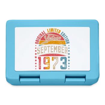1973 Geburtsjahr September Geburtstag - Brotdose - Saphirblau - Vorne