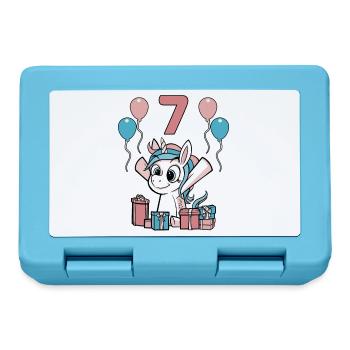 7 Years Unicorn Children's Birthday Girl Gift - Lunchbox - sapphire blue - Front