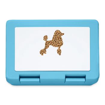 Mignon Lepard-peau-caniche-chien-amoureux - Boîte à goûter - bleu saphir - Devant