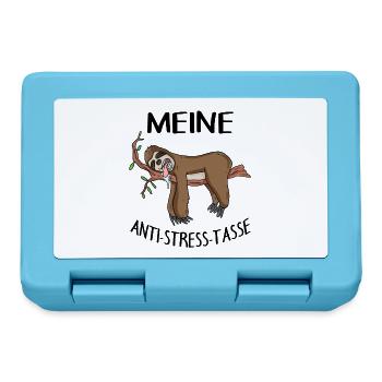Tasse Faultier Kaffeetasse - Brotdose - Saphirblau - Vorne