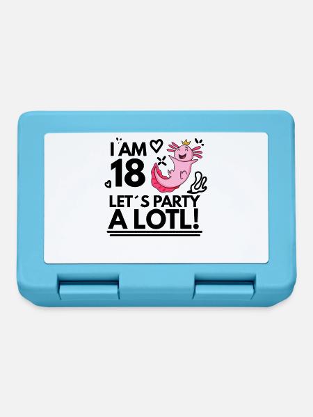 18. Geburtstag Axolotl Ich Bin 18 - Brotdose - Saphirblau