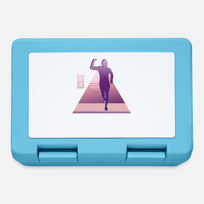 Vaporwave Synthwave Marathon, Trail Running - Lunchbox - sapphire blue