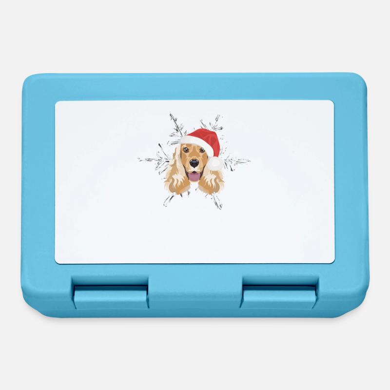Deutsch Cocker Spaniel Merry Christmas - Lunchbox - sapphire blue