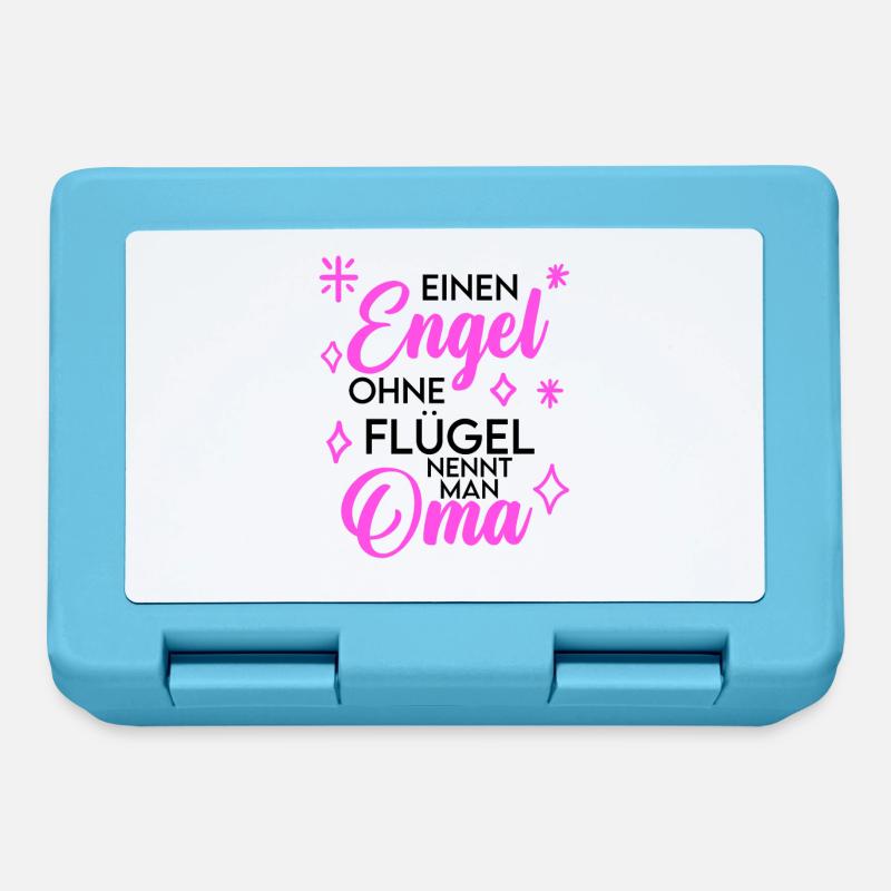 Oma Engel Spruch Geschenk - Brotdose - Saphirblau
