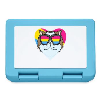 Pansexual Cat Persian Cat Heart Gift - Lunchbox - sapphire blue - Front