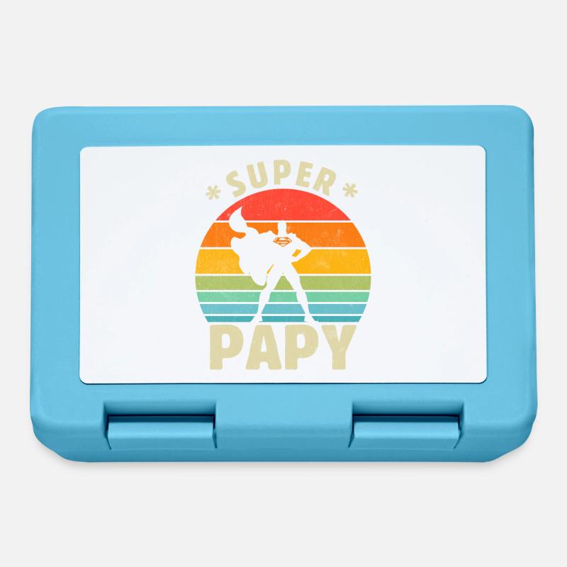 Super Papy - Boîte à goûter - bleu saphir