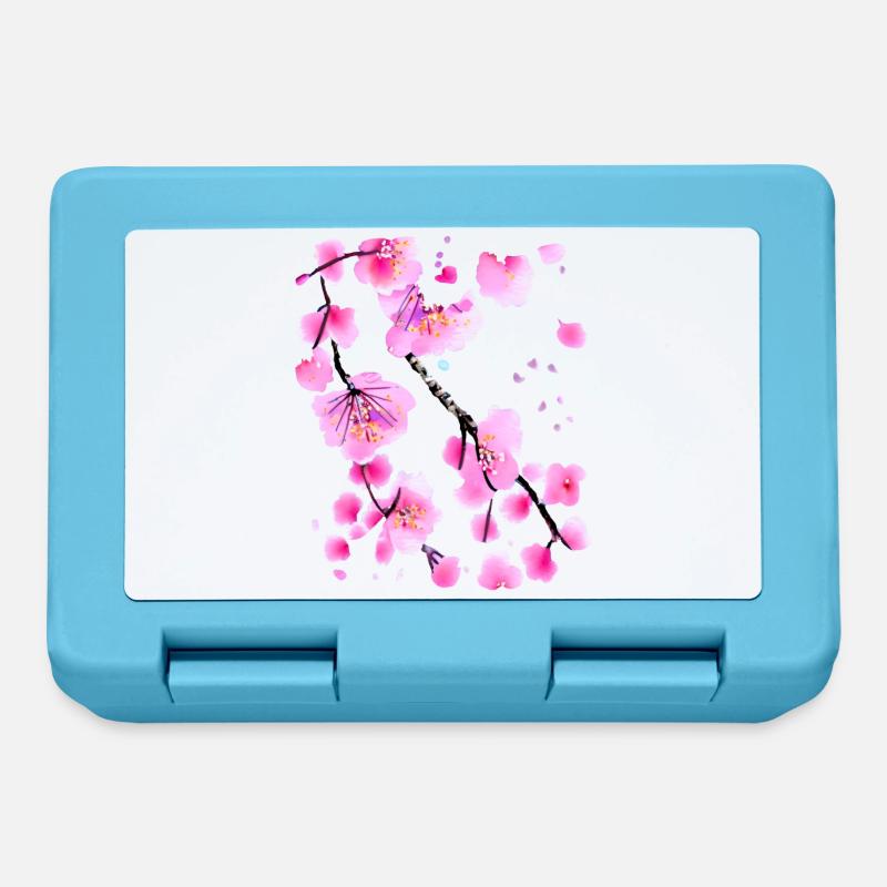 Sakura japonais en fleurs de cerisier - Boîte à goûter - bleu saphir