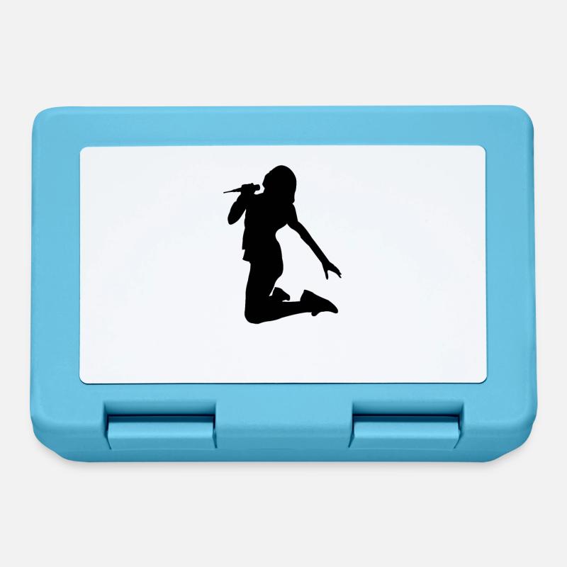 Silhouette de chanteuse chanteuse - Boîte à goûter - bleu saphir